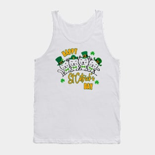 Happy St Catrick's Day Kittens Tank Top